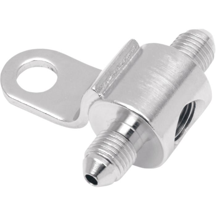 Chrome Rear Junction Block with Brake Light Switch Mount - 1/8in. NPT Threads