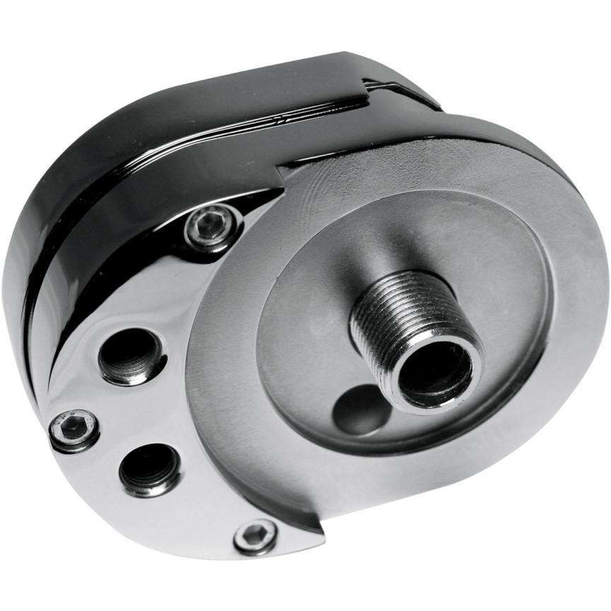 Offset Oil Filter Mount - Chrome