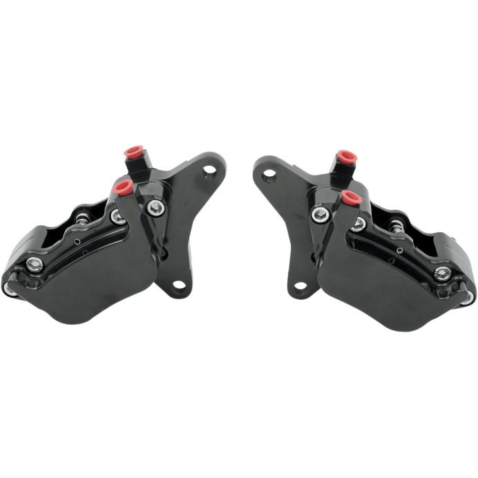 Millenium Series 4-Piston Dual Disc Front Brake F-Caliper - Smooth Black