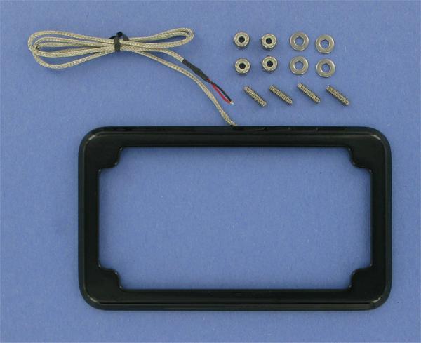 Beveled License Plate Frame - Black Powder Coat with Plate Lights