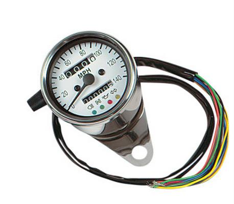 2.4in. Mini Mechanical Speedometers with Led Indicators - Ratio 2240:60 - White Face