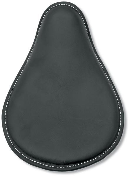 Small Spring Solo Seat with Perimeter Stitch - Black Leather with White Stitching