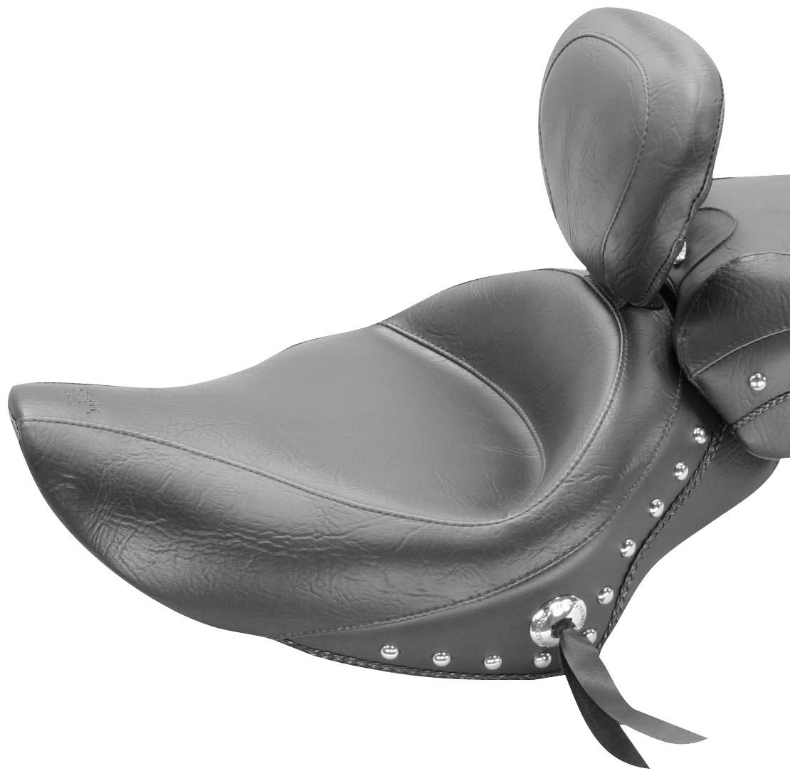 Wide Touring Studded Solo Seat with Driver Backrest
