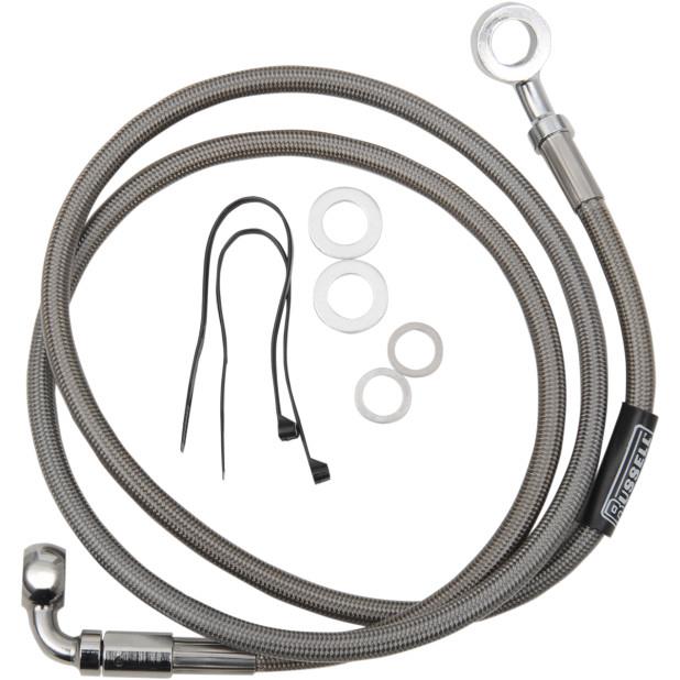 Pro Swivel Universal Brake Hose - Stainless Steel - 7/16in.,35 Degree,Upper Banjo - 46in. Length