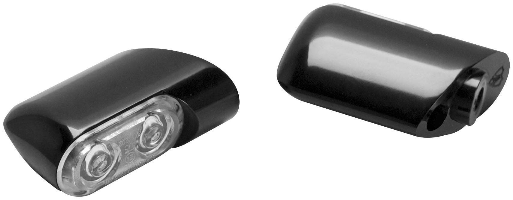 Direct Bolt-On Front Turn Signals with Power LED - Black Anodized - Amber LED