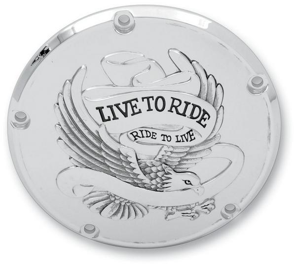 Live to Ride Derby Cover - Chrome