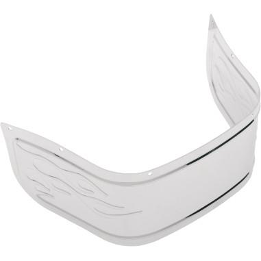 Chrome Steel Front Fender Skirt - Flame
