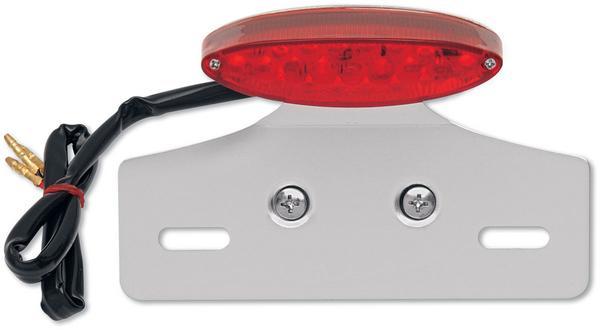 Mini LED Cat Eye Taillight with License Plate Mount - Red Lens with Clear LED