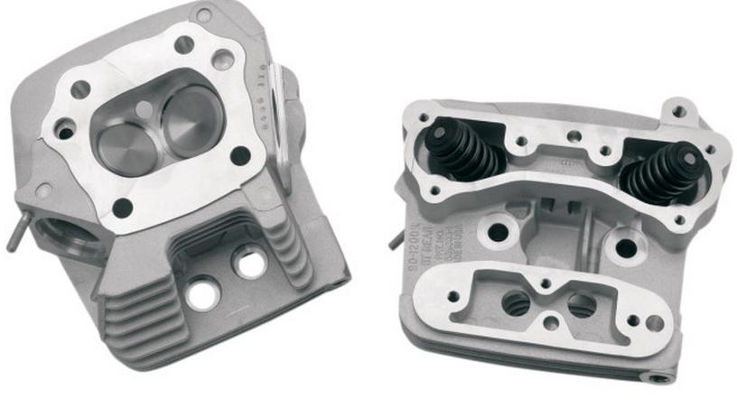 Cylinder Heads for EVO Motors with Stock-Style Pistons - Silver Powder-Coat