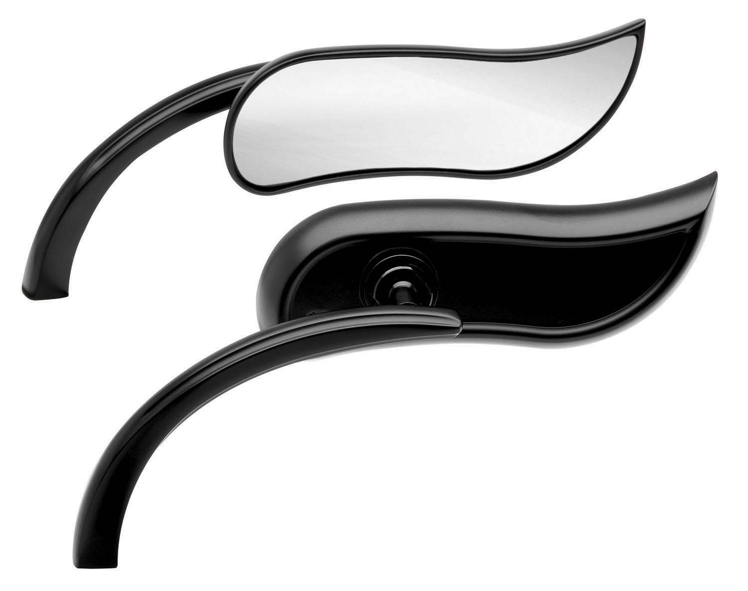 Micro Die-Cast Upswept Mirror - Left - Black