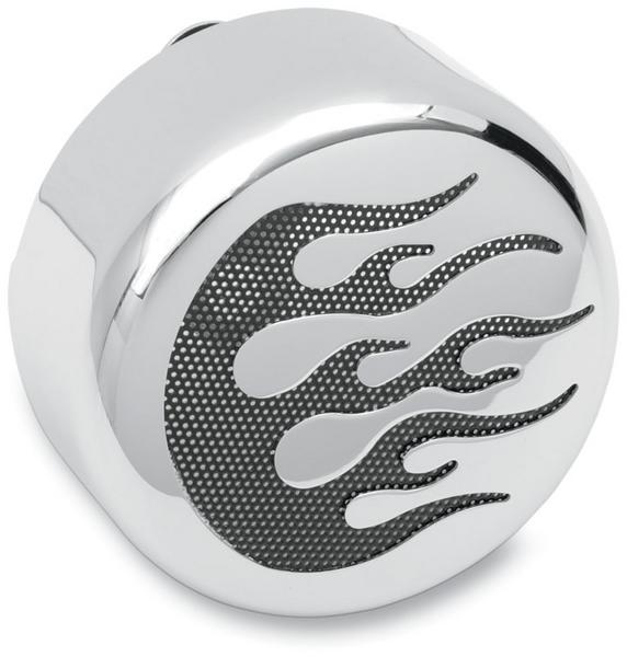 Horn Cover - Chrome with Black Flame
