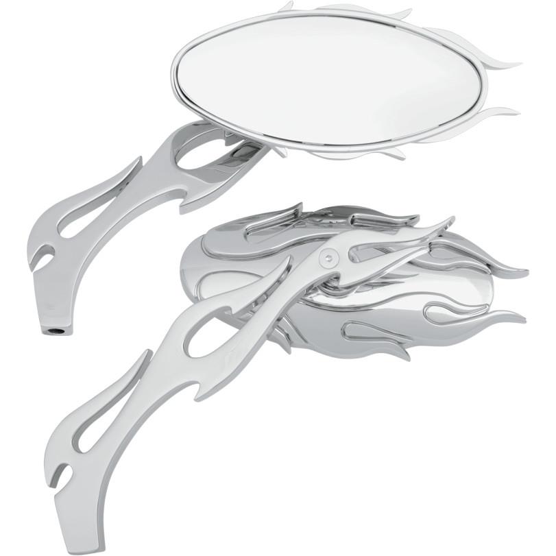 Flame Oval Mirror - Chrome Finish