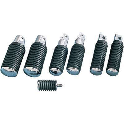 Chrome Footpegs with Rubber Sleeves - 4in. with Large Female Mounts