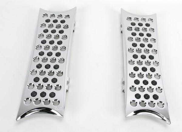 Billet Driver Floorboards - Rectangular - Chrome