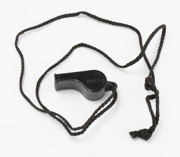 Whistle with Neck Cord - Black