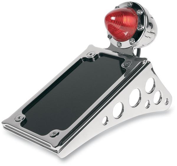 Tracker Taillight with License Plate Holder - Chrome