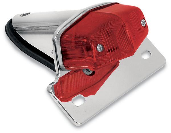 Lucas-Style Taillight with Plate Mount - Chrome