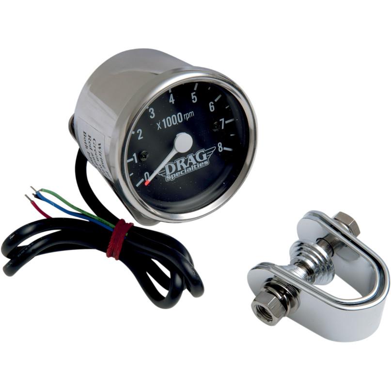 2.45in. Mini Electronic 8000 RPM Tachometer - Black Face with White Needle