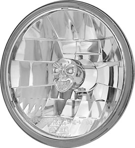 5 3/4in. Diamond-Cut Ice Headlight with Skull