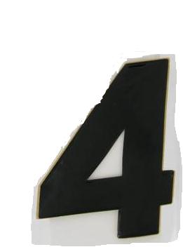 SX Pros Jr. Stick-On Number - 4in. - No.4 - Black