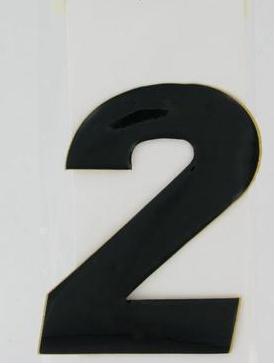 SX Pros Jr. Stick-On Number - 4in. - No.2 - Black