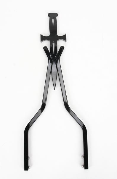 Sissy Bar Stick - 18in Daggertude Style - Black - 8 3/4in W