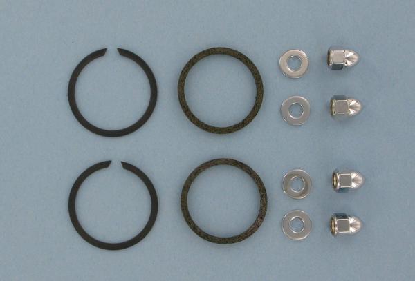 Exhaust Port Gasket Kit - Stainless Steel Wire Gaskets and Chrome Acorn Nuts