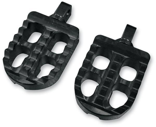 Adjustable Serrated Footpegs - 3 5/16in. L x 2 1/2in. W x 1in. Thick - Black Anodized