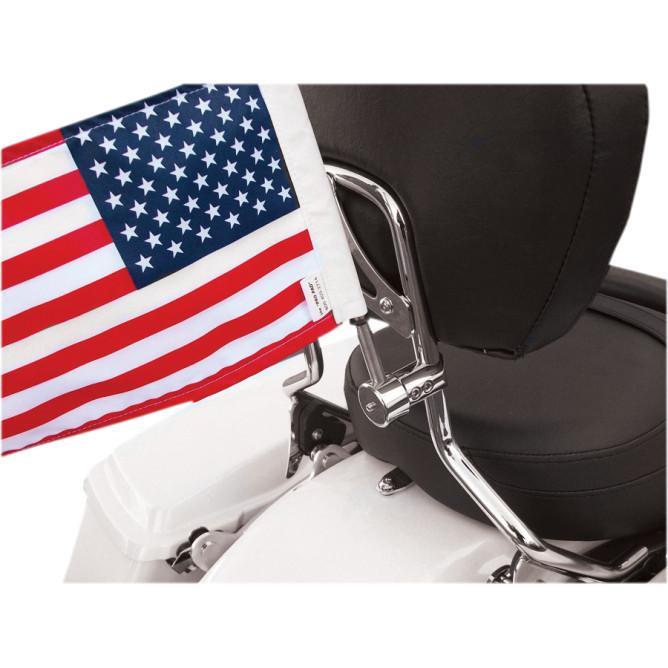Side Mount Sissy Bar Flag Mount - Round - 5/8in. Bars - with 10in. x 15in. Parade Flag