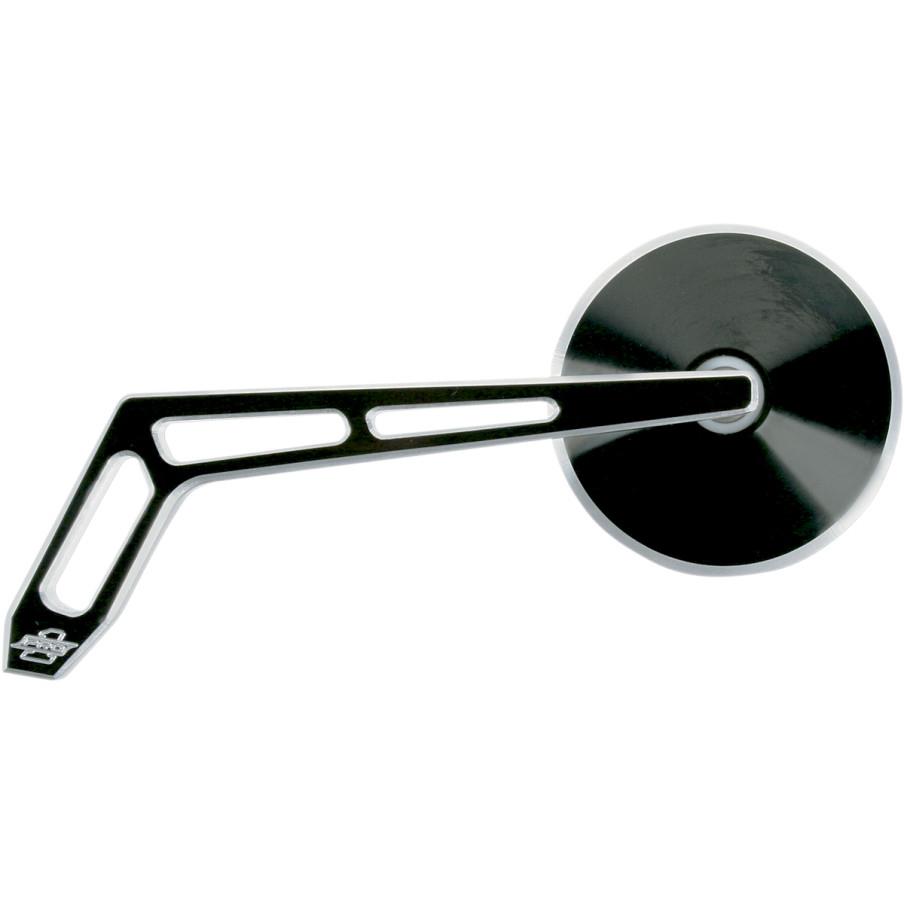 Round Smooth Head Mirror with Weekend Warrior Cutout Stem - Left