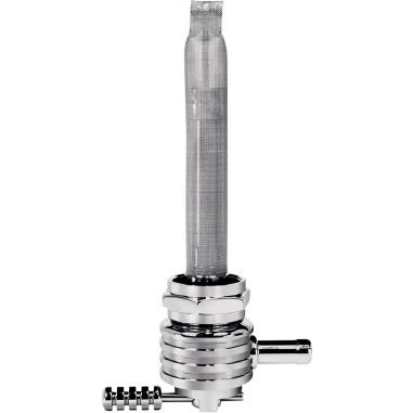 Power-Flo Fuel Valve - 22mm Round - 180 Deg. Outlet Facing Inward - Finned