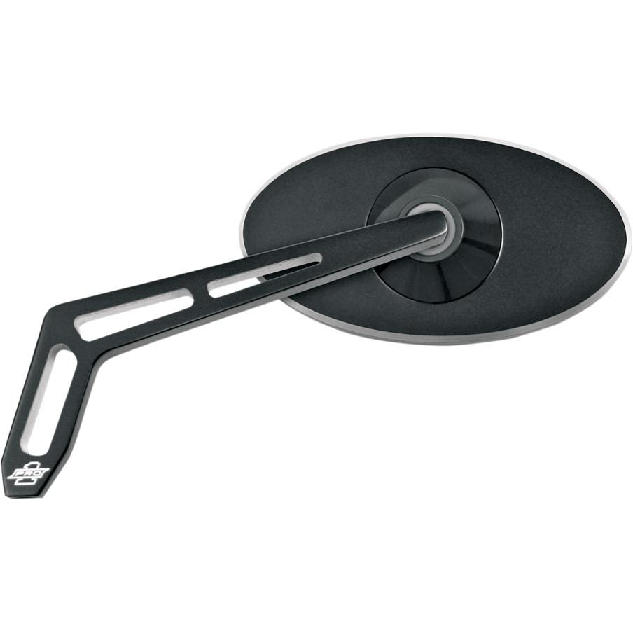 Oval Smooth Head Mirror with Weekend Warrior Cutout Stem - Left - Black