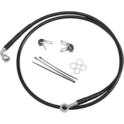 Extended Stainless Steel Front Brake Line Kit - Clear Coated - 53 1/8in.