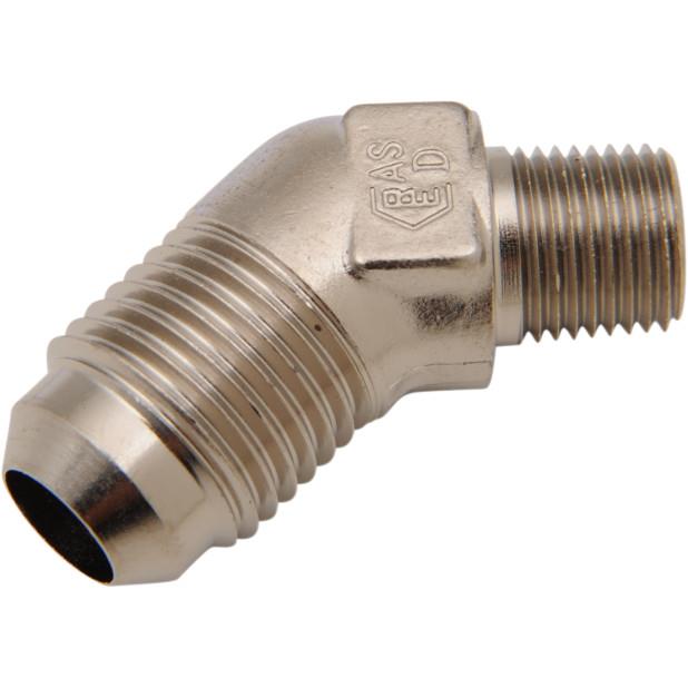 -6 AN 1/8in. NPT 45 Degree Flare to Pipe Adapter - Endura