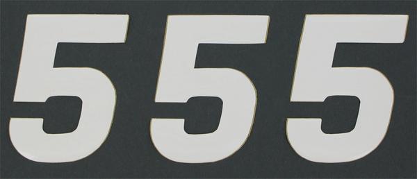 SX Pros Jr. Stick-On Number - 4in. - No.5 - White