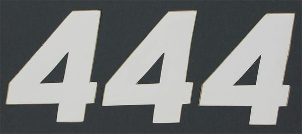 SX Pros Jr. Stick-On Number - 4in. - No.4 - White