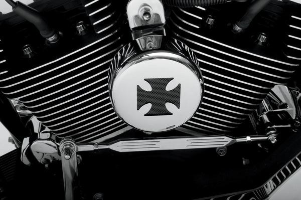 Horn Cover - Chrome with Black Cross Insert