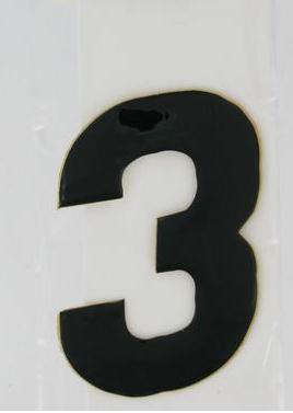 SX Pros Jr. Stick-On Number - 4in. - No.3 - Black