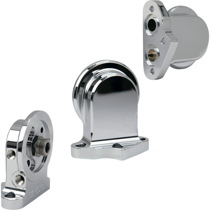 Oil Filter Mounting Bracket Kit - Chrome