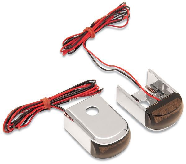 Fender Strut LED Marker Lights - Raw with Amber LED - Smoke Lens