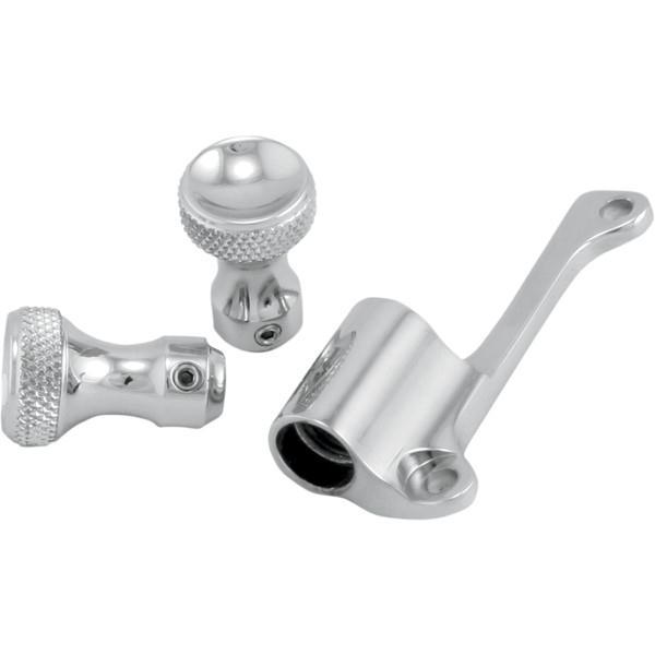 Mikuni Choke Cable Relocation Bracket Kit and Knobs - Raw Finish