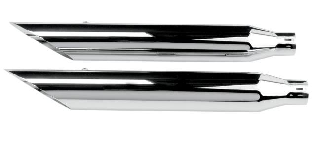3in. HP-Plus Slip-On Mufflers - Slash-Cut - Chrome