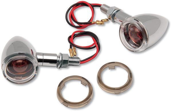 Mini Deuce Marker Lights with Stud Mount - Chrome Housing - Clear/Smoke Lens