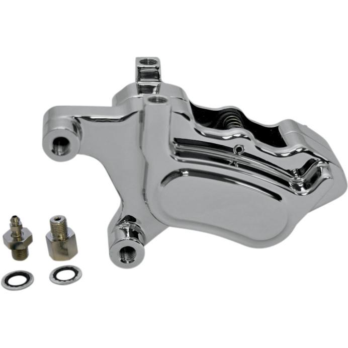 Millenium Series 4-Piston Single Disc Front Brake M-Caliper - Smooth Chrome