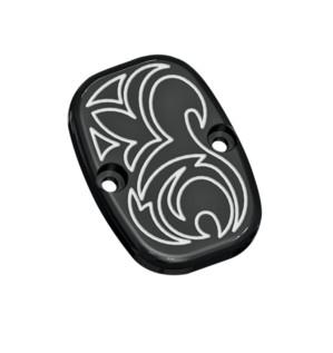 Rear Brake Master Cylinder Cover - Engraved - Black