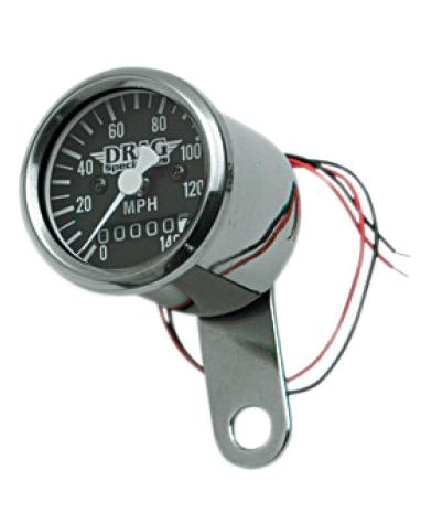 1 7/8in. Mini Mechanical Speedometer - 2:1 Ratio - Black Face