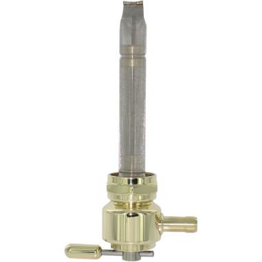 Power-Flo Fuel Valve - 22mm Round - 180 Deg. Outlet Facing Inward - Old School Brass