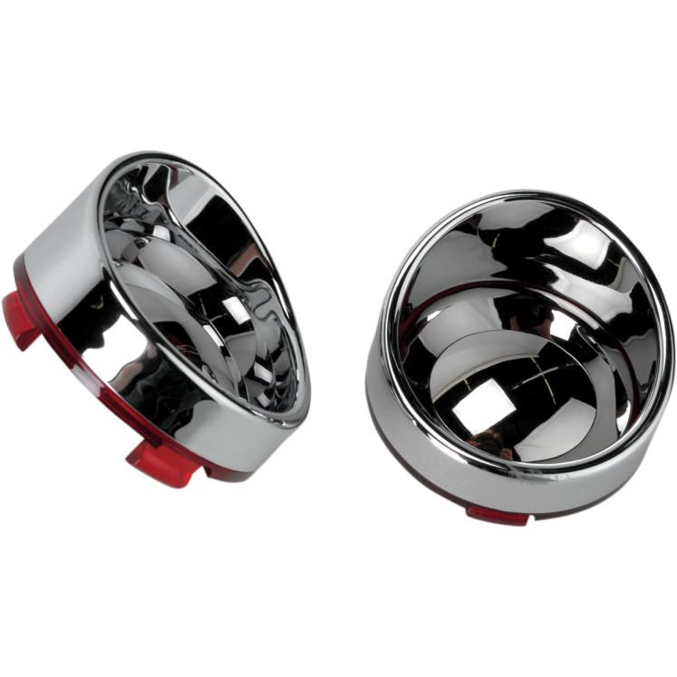 Visor style Bezel and Lens for Deuce style Turn Signals - Red/Mirror