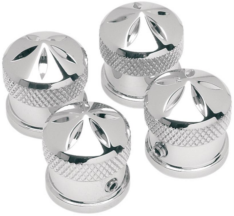 Gothic Headbolt Covers - Chrome