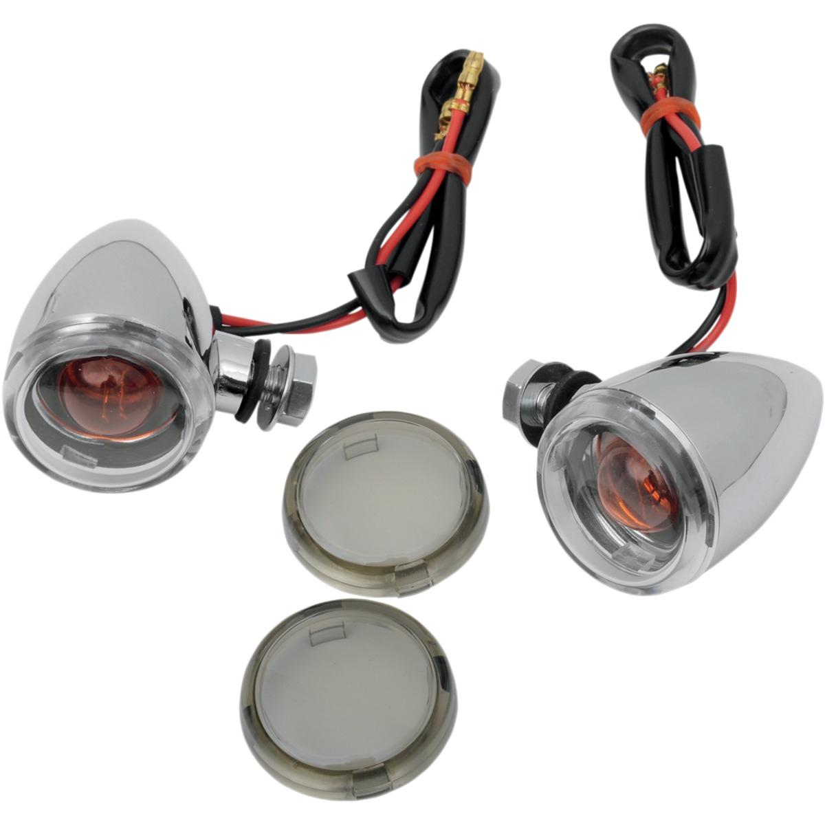 Mini Deuce Marker Lights with Bolt Mount - Chrome Housing - Clear/Smoke Lens